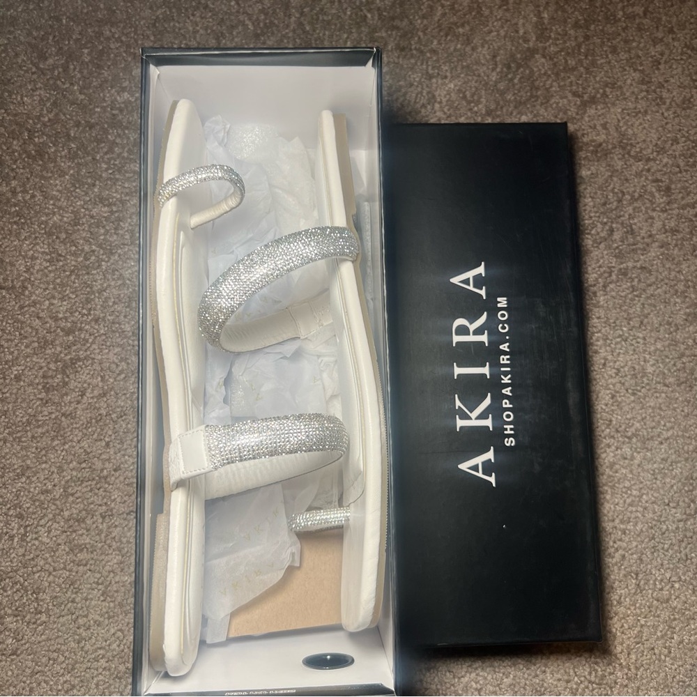 Embellished Rhinestone Flat Sandals - Picture 4 of 5